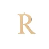 Pendentif doré et en acier inoxydable en forme de lettre, ici R, de grande taille.